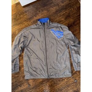 VTG 80s 90s Pony Polyester Windbreaker Jacket Silver Gray Zipper Warm Up XL Cool